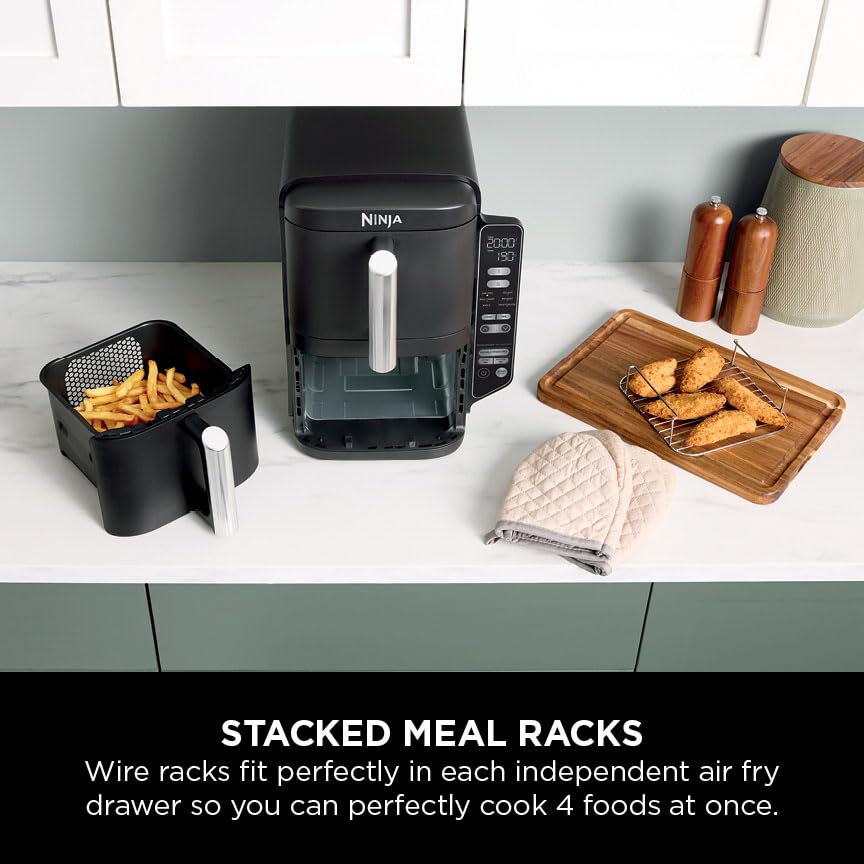 Ninja Double Stack 7.6L 2-Drawer Air Fryer, 6 Cooking Functions, Black