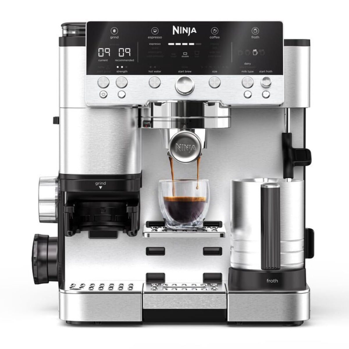 Ninja Luxe Premier 3-in-1 Coffee Machine, Silver ES601UK