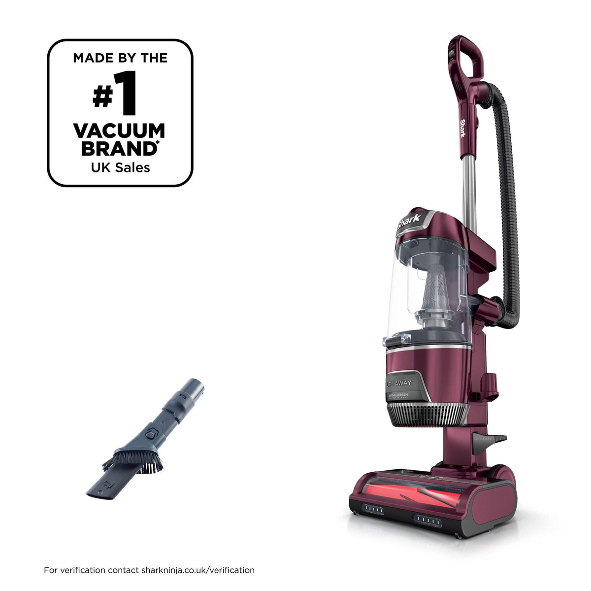 Shark Corded Upright Vacuum Cleaner with Lift-Away Technology, Anti Hair Wrap Plus, Anti-Allergen, 8m Cord, LU250UK