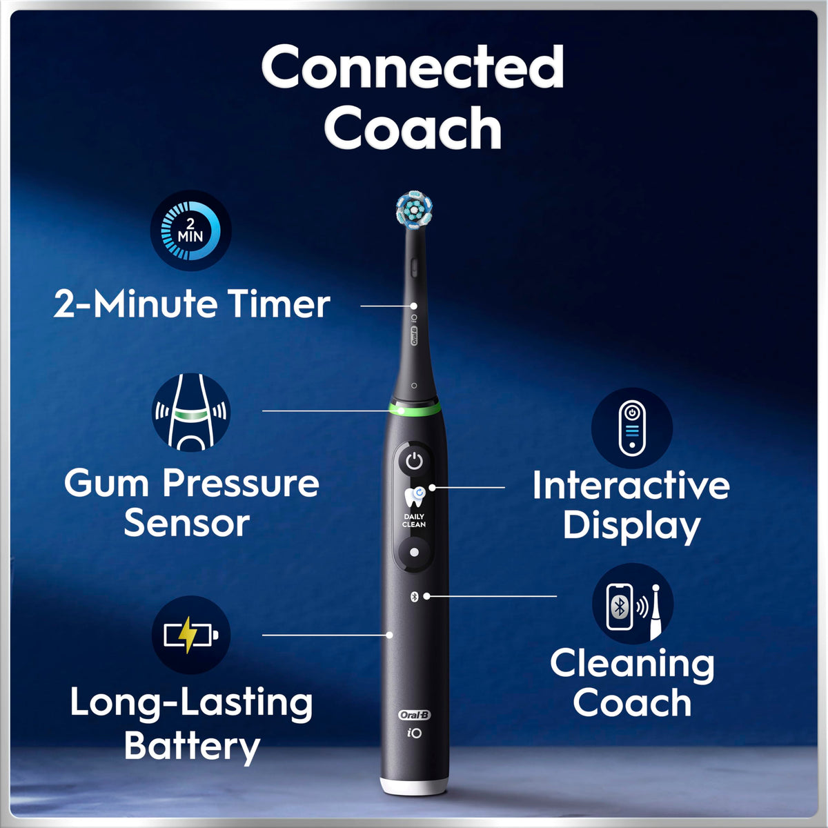 Oral-B iO6 Electric Toothbrush, Black, with Travel Case and Spare Heads