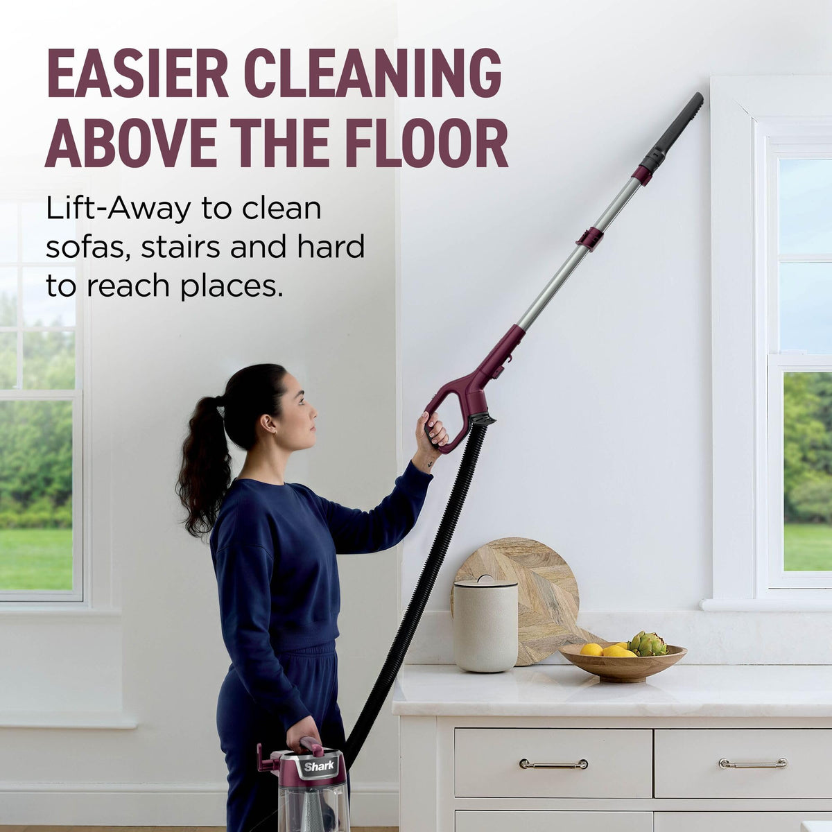 Shark Corded Upright Vacuum Cleaner with Lift-Away Technology, Anti Hair Wrap Plus, Anti-Allergen, 8m Cord, LU250UK