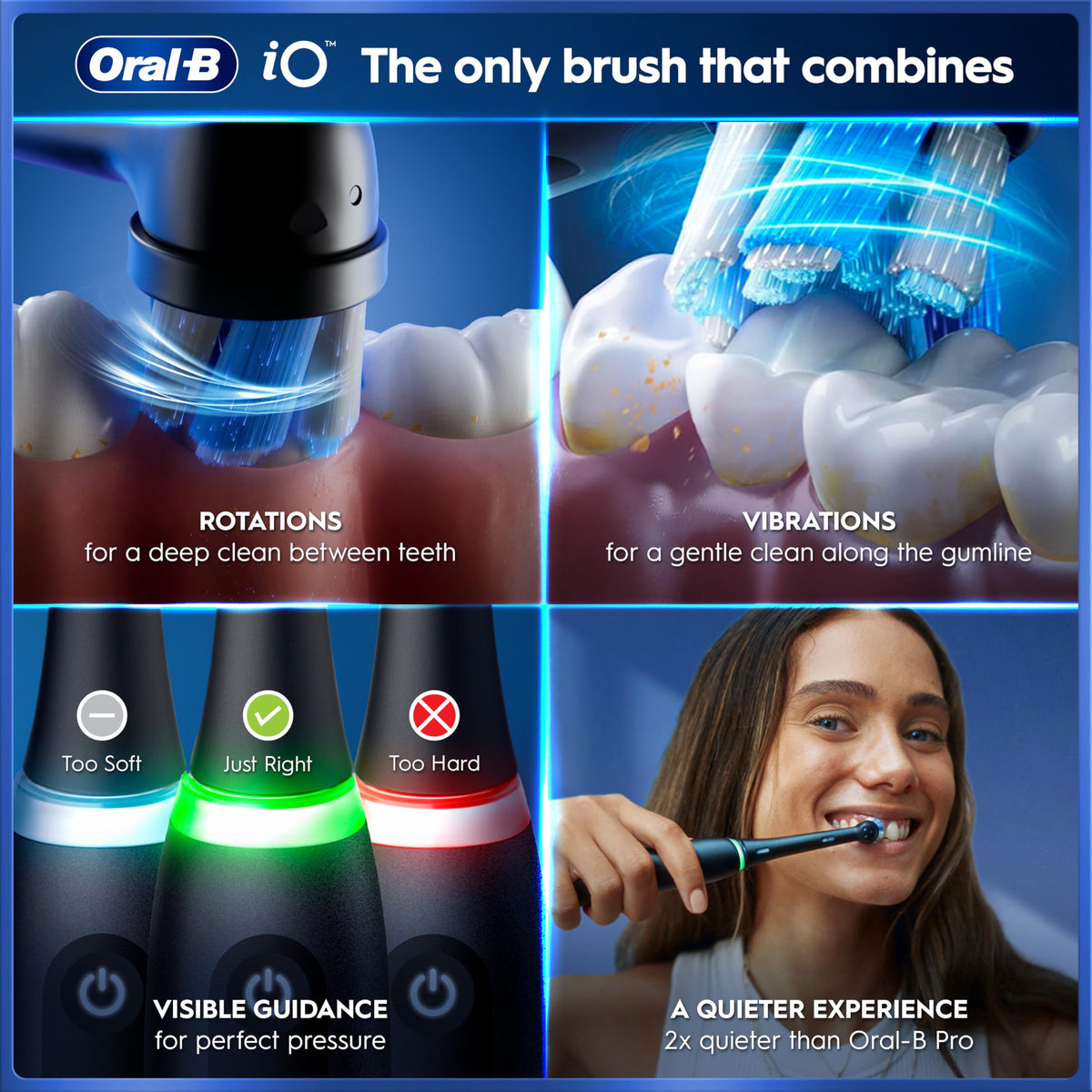 Oral-B iO5 Electric Toothbrush, Black, with Travel Case and Spare Head