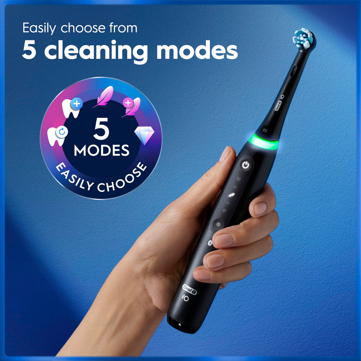 Oral-B iO5 Electric Toothbrushes for Adults, 2 Handles, Black & Pink