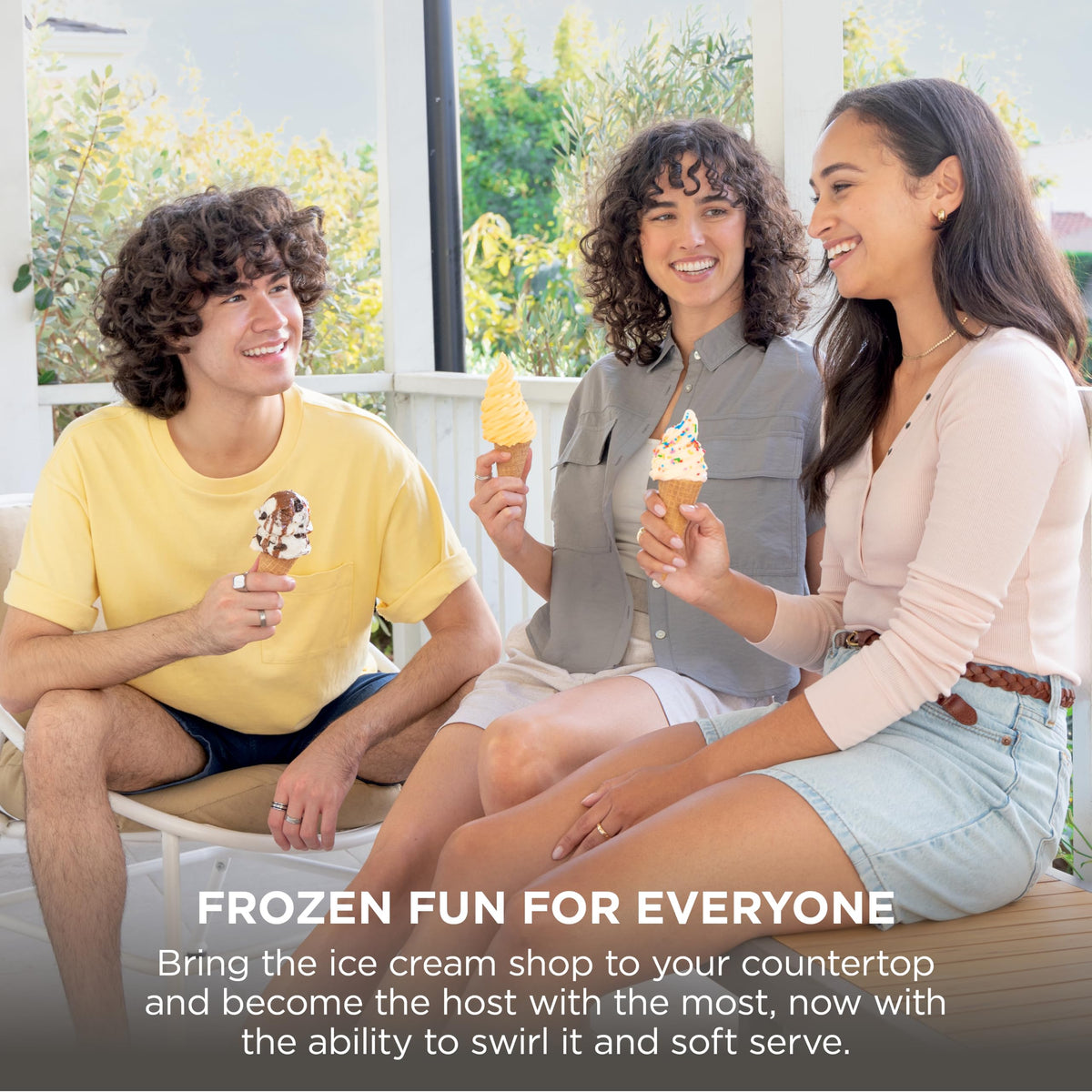 Ninja CREAMi Scoop and Swirl Soft Serve and Ice Cream Maker with 2x Tubs, 13 Functions, Makes Ice Cream, Soft Serve, Gelato, Sorbet, Milkshakes and More, Mix-In Option, Mocha NC701UKBR
