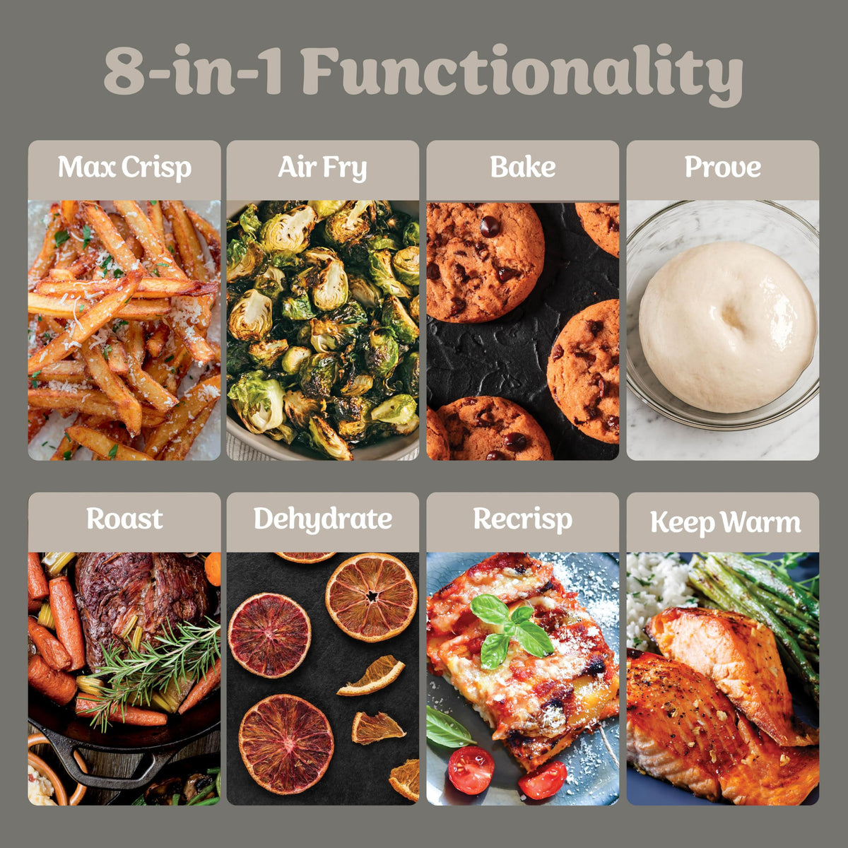 Ninja CRISPi DualZone 2-basket Glass Air Fryer, 8 Cooking Functions, Cook Two Foods at The Same Time, PFAS-Free Glass Containers, Includes Storage Lids, Stone Gold DD103UKSD1