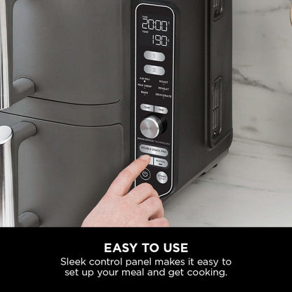 Ninja Double Stack XL 9.5L 2-Drawer Air Fryer, 6 Cooking Functions, Grey