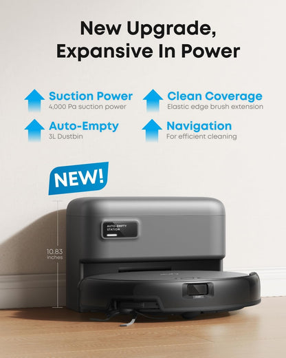 eufy Robot Vacuum C10,Self Emptying,8 Weeks Hands Free,Powerful Suction
