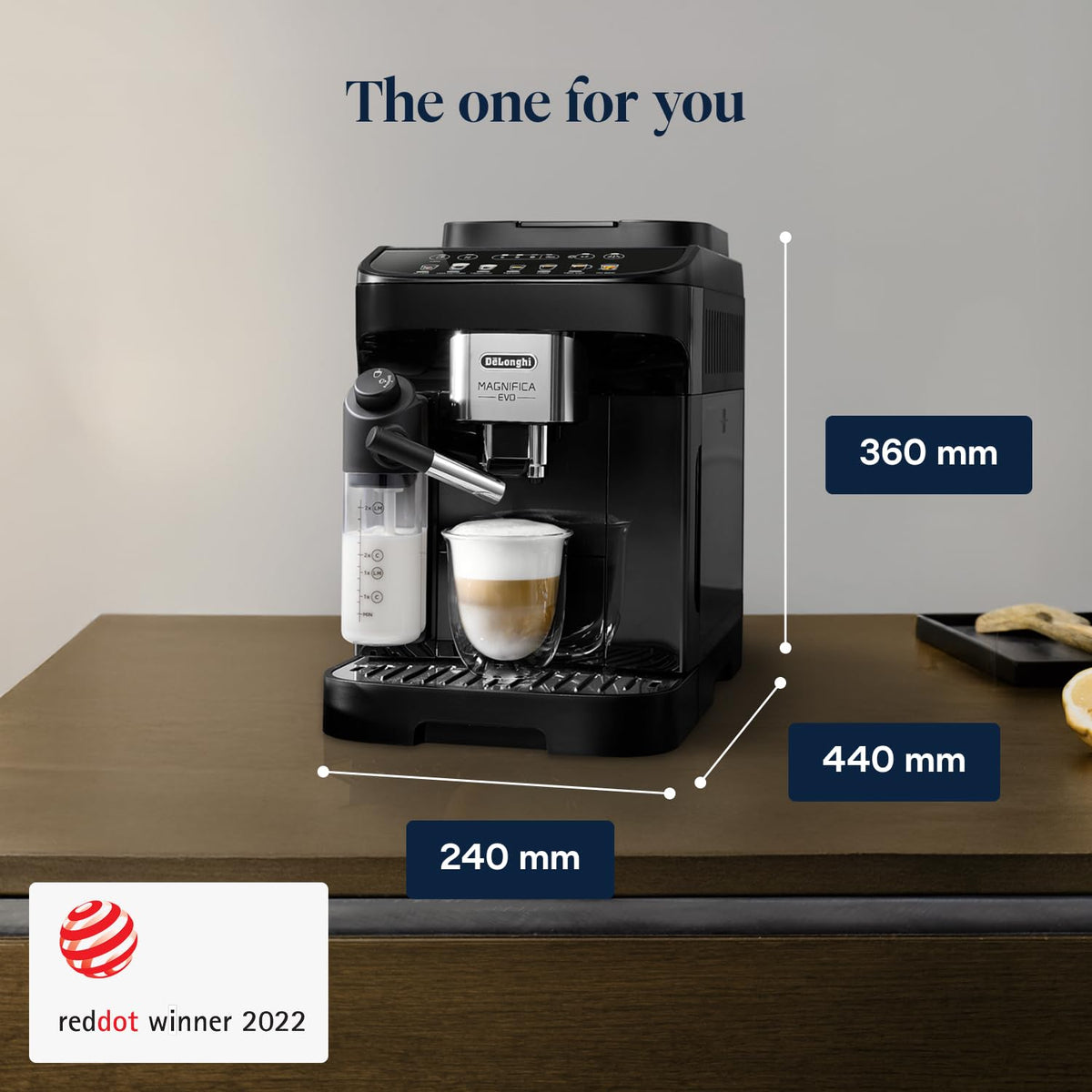 De'Longhi Magnifica Evo, Bean to Cup Coffee and Cappuccino Maker, 1450 watts, 250g bean container, 1.8L water container, ECAM292.81.B, Plastic, Black