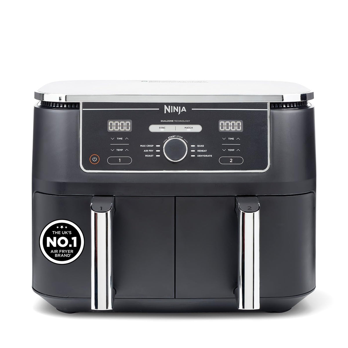 Ninja Foodi MAX Dual Zone 9.5L Air Fryer, 2 Drawers, Black AF400UK
