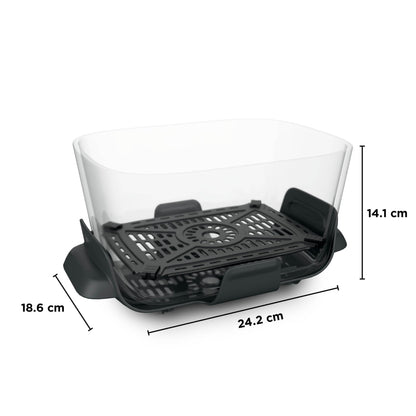 Ninja CRISPi DualZone 2-basket Glass Air Fryer, 8 Cooking Functions, Cook Two Foods at The Same Time, PFAS-Free Glass Containers, Includes Storage Lids, Stone Gold DD103UKSD1