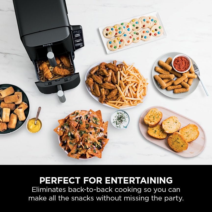 Ninja Double Stack 7.6L 2-Drawer Air Fryer, 6 Cooking Functions, Black