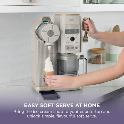 Ninja CREAMi Scoop and Swirl Ice Cream Machine, Stone Gold NC701UKSTGD