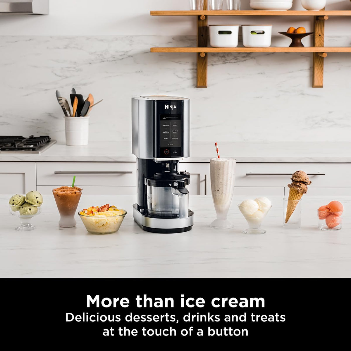 Ninja CREAMi Ice Cream & Frozen Dessert Maker, Black/Silver NC300UK