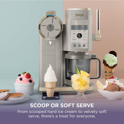 Ninja CREAMi Scoop and Swirl Ice Cream Machine, Stone Gold NC701UKSTGD