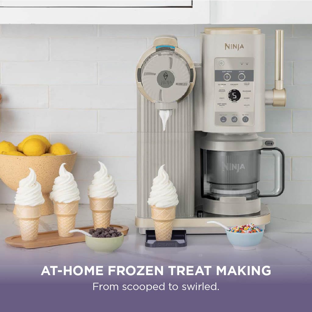 Ninja CREAMi Scoop and Swirl Ice Cream Machine, Stone Gold NC701UKSTGD