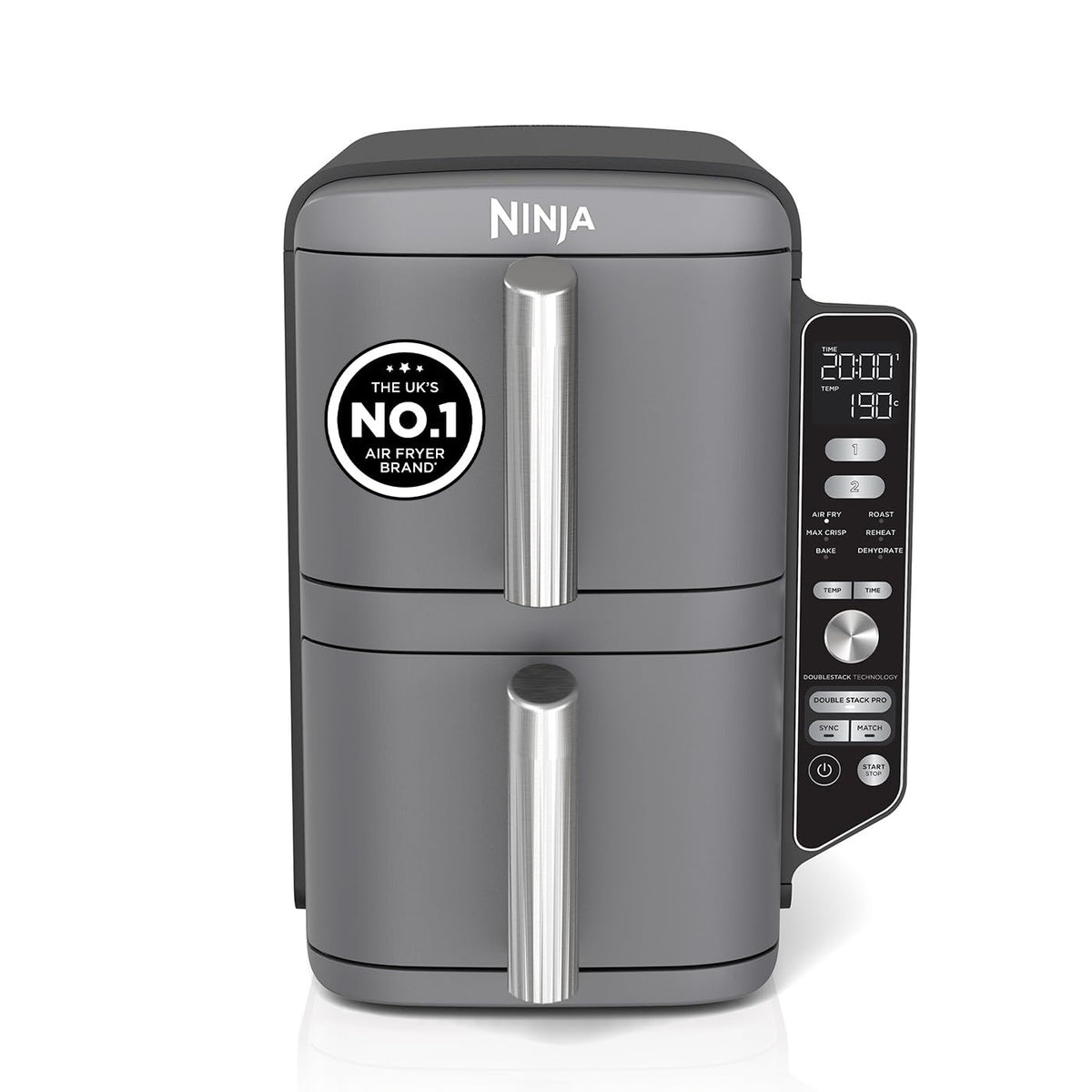 Ninja Double Stack XL 9.5L 2-Drawer Air Fryer, 6 Cooking Functions, Grey