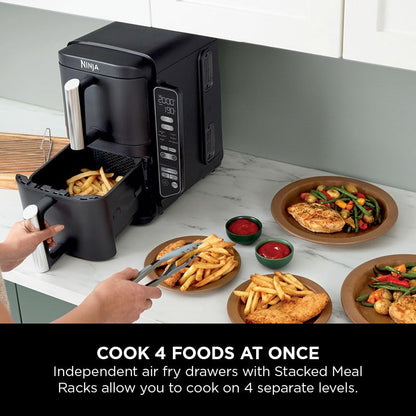 Ninja Double Stack 7.6L 2-Drawer Air Fryer, 6 Cooking Functions, Black