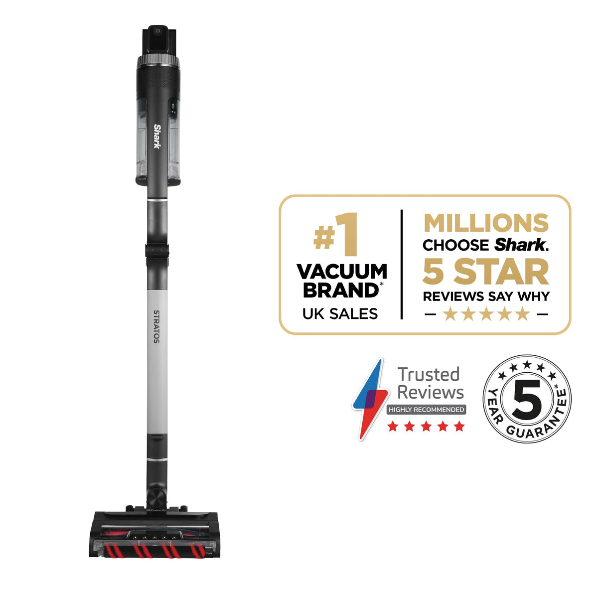 Shark Stratos Cordless Stick Vacuum Cleaner, Charcoal/Silver, IZ420UKT