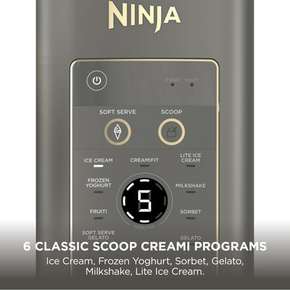 Ninja CREAMi Scoop and Swirl Soft Serve and Ice Cream Maker with 2x Tubs, 13 Functions, Makes Ice Cream, Soft Serve, Gelato, Sorbet, Milkshakes and More, Mix-In Option, Mocha NC701UKBR