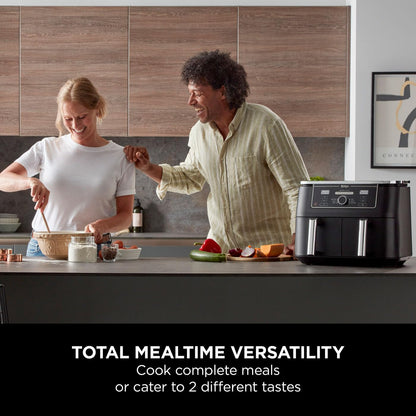 Ninja Foodi MAX Dual Zone 9.5L Air Fryer, 2 Drawers, Black AF400UK