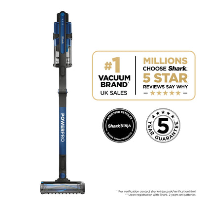 Shark PowerPro Cordless Stick Vacuum, Multi-Surface Cleaning, IZ381UK
