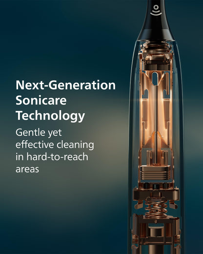 Philips Sonicare Next-Generation DiamondClean 9900 Prestige Sonic Electric Toothbrush − with SenseIQ, Coverage Feedback, Pressure Feedback and 24 Settings, Quartz Black, HX9815/92