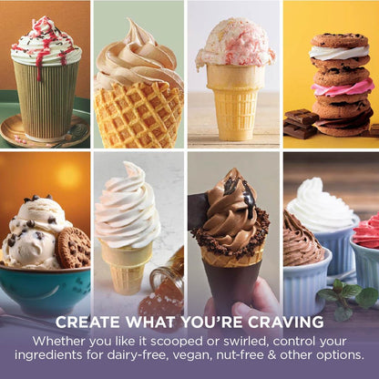 Ninja CREAMi Scoop and Swirl Ice Cream Machine, Stone Gold NC701UKSTGD