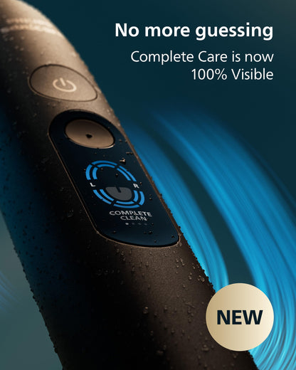 Philips Sonicare Next-Generation DiamondClean 9900 Prestige Sonic Electric Toothbrush − with SenseIQ, Coverage Feedback, Pressure Feedback and 24 Settings, Quartz Black, HX9815/92