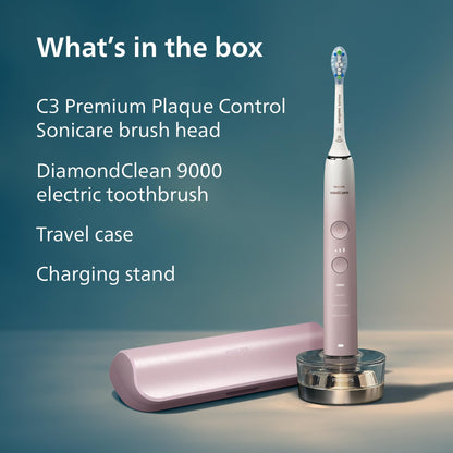 Philips Hx9911/84 Sonicare Diamond Clean 9000 Series, Power Electric Tooth Brush, Pink, 1 Count, Pack of 1