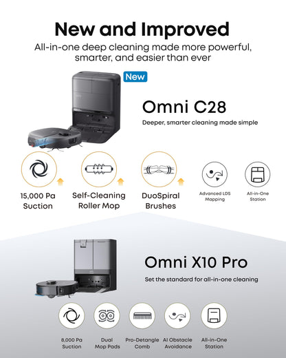 eufy X10 Pro Omni Robot Vacuum Cleaner With Mop, Carpet Detection