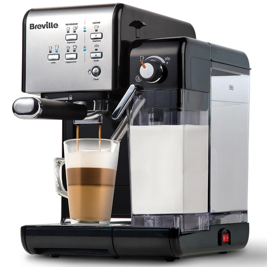 Breville One-Touch CoffeeHouse Coffee Machine | EspressoCappuccino & Latte Maker | 19 Bar Italian Pump | Automatic Milk Frother | ESE Pod Compatible | Black [VCF107]