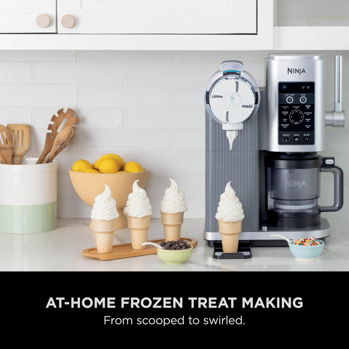 Ninja CREAMi Scoop and Swirl Soft Serve and Ice Cream Maker with 2x Tubs