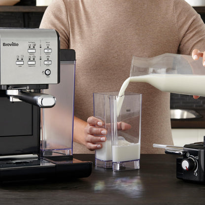 Breville One-Touch CoffeeHouse Coffee Machine | EspressoCappuccino & Latte Maker | 19 Bar Italian Pump | Automatic Milk Frother | ESE Pod Compatible | Black [VCF107]