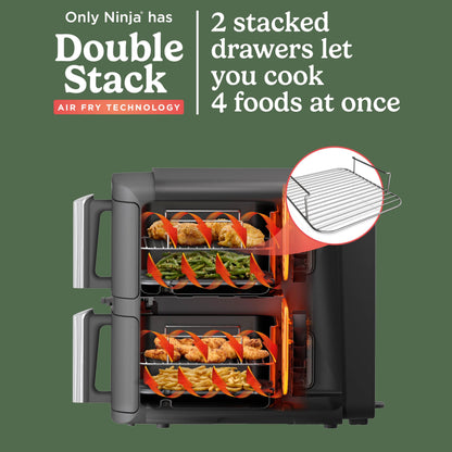 Ninja Double Stack XL 9.5L 2-Drawer Air Fryer, 6 Functions, Stone Gold