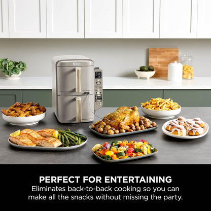 Ninja Double Stack XL 9.5L 2-Drawer Air Fryer, 6 Functions, Stone Gold