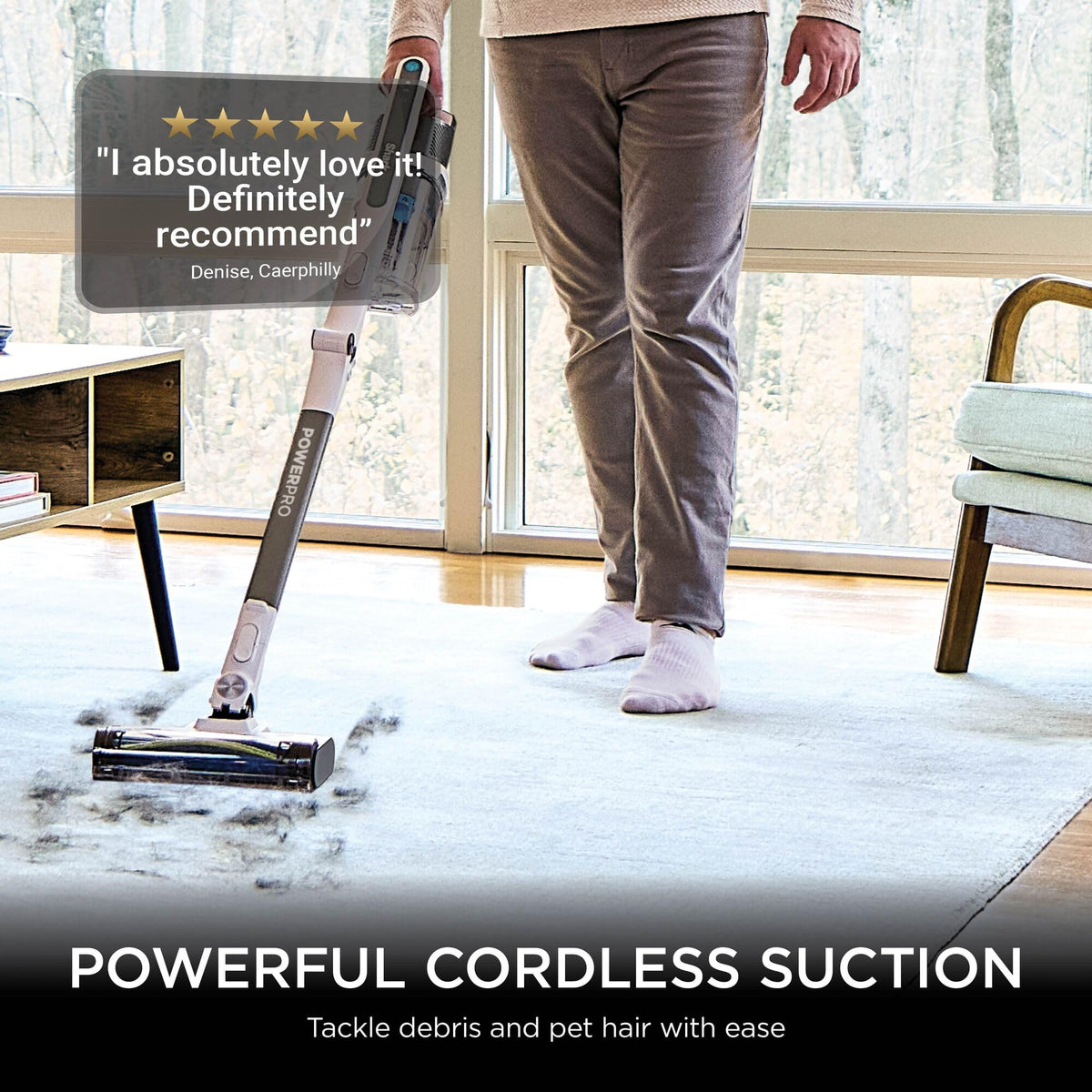 Shark PowerPro Pet Cordless Stick Vacuum Cleaner, Java Metallic, IZ380UKT