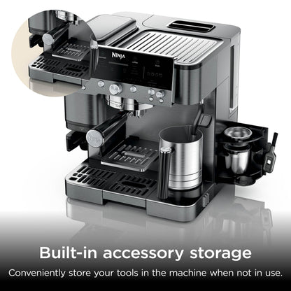 Ninja Luxe Premier 3-in-1 Coffee Machine, Gunmetal ES601UKGM