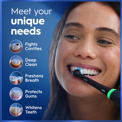Oral-B iO5 Electric Toothbrush, Black, with Travel Case and Spare Head