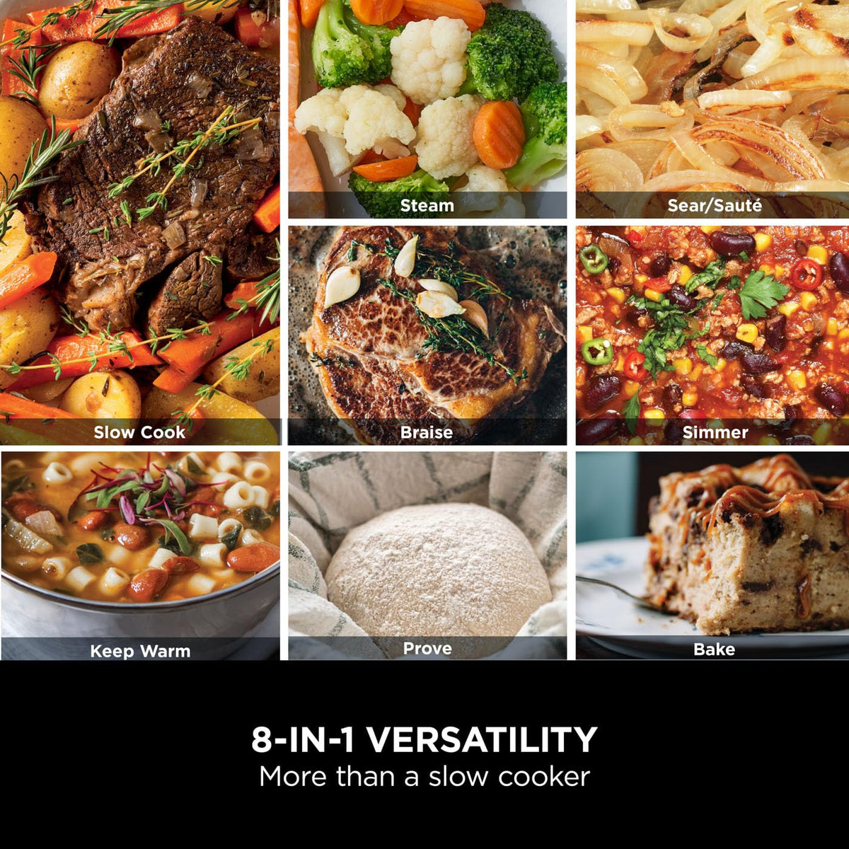 Ninja Foodi PossibleCooker, 8-in-1 Slow Cooker, 8L, Sea Salt Grey, MC1001UK