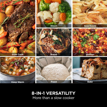 Ninja Foodi PossibleCooker, 8-in-1 Slow Cooker, 8L, Sea Salt Grey, MC1001UK