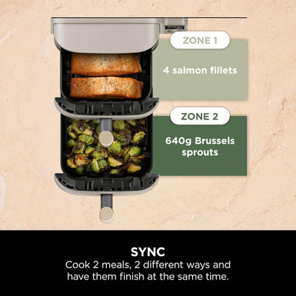 Ninja Double Stack XL 9.5L 2-Drawer Air Fryer, 6 Functions, Stone Gold