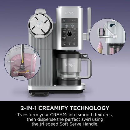 Ninja CREAMi Scoop and Swirl Soft Serve and Ice Cream Maker with 2x Tubs