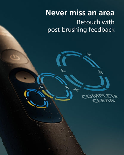 Philips Sonicare Next-Generation DiamondClean 9900 Prestige Sonic Electric Toothbrush − with SenseIQ, Coverage Feedback, Pressure Feedback and 24 Settings, Quartz Black, HX9815/92