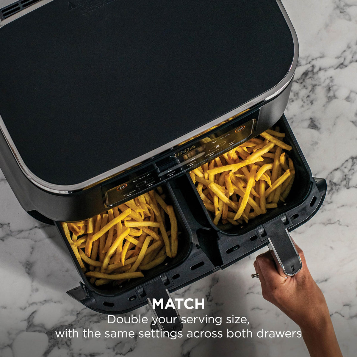 Ninja Foodi 6-in-1 Dual Zone 7.6L Air Fryer, 2 Drawers, Black AF300UK