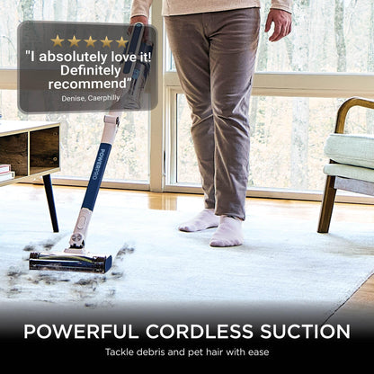 Shark PowerPro Cordless Stick Vacuum Cleaner, Navy Metallic, IZ380UK