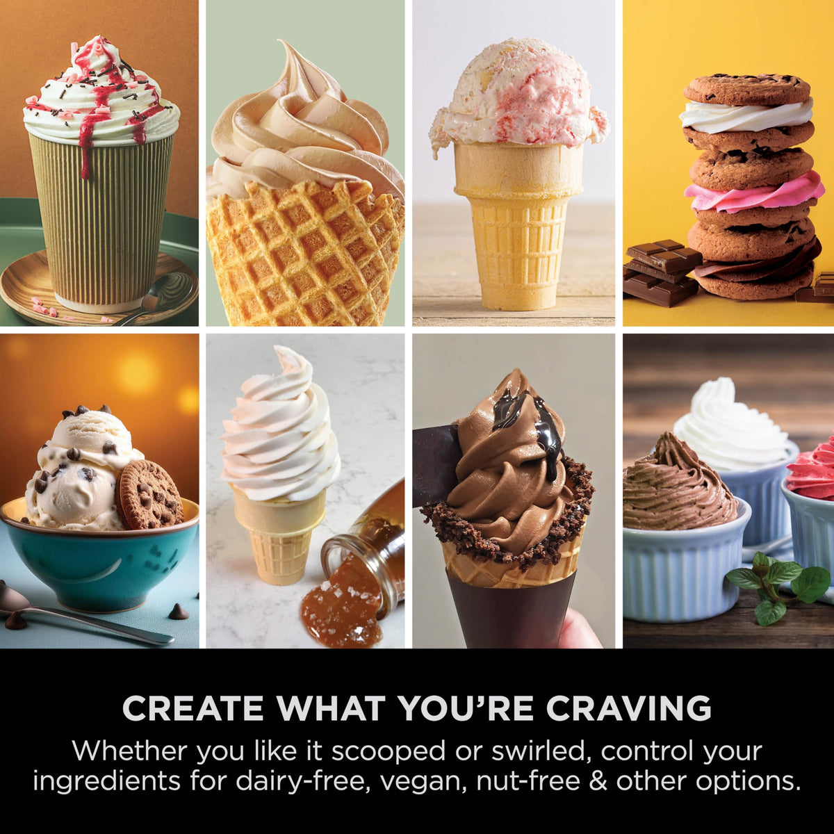 Ninja CREAMi Scoop and Swirl Soft Serve and Ice Cream Maker with 2x Tubs
