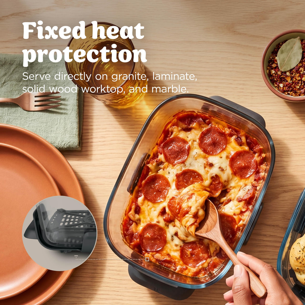 Ninja CRISPi DualZone 2-basket Glass Air Fryer, 8 Cooking Functions, Cook Two Foods at The Same Time, PFAS-Free Glass Containers, Includes Storage Lids, Stone Gold DD103UKSD1