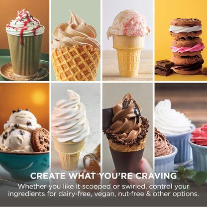 Ninja CREAMi Scoop and Swirl Soft Serve and Ice Cream Maker with 2x Tubs, 13 Functions, Makes Ice Cream, Soft Serve, Gelato, Sorbet, Milkshakes and More, Mix-In Option, Mocha NC701UKBR